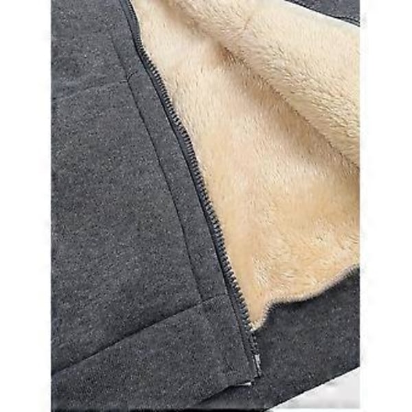 Varm vinterfrakke med hætte til damer (4XL Grå)