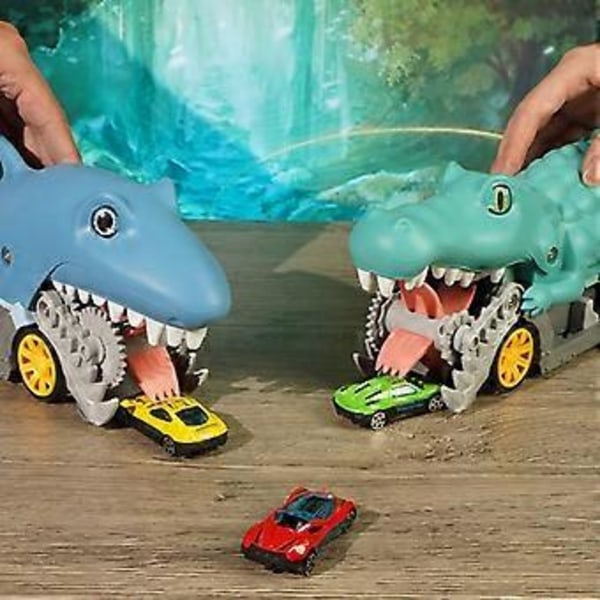 Dinosaur-Krokodille-Haj Lastbil med Lys og Brøl Lyde Dinosaur Legetøj (Dinosaur -10 biler)