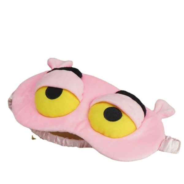 1PC Pink Eye Mask, Fluff Face Sovende ansigt Funny Novelty Eye Mas