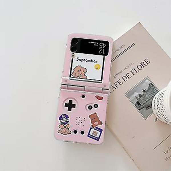 Sød Spilbjørn Hund Kawaii Telefon Cover Kompatibel Med Samsung Galaxy Z Flip 3 5g, PC Stødsikker Cover