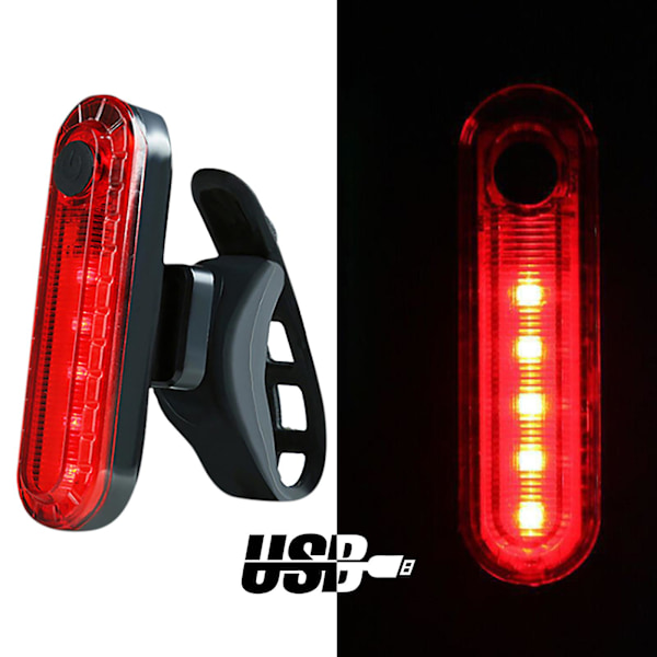 120 Lumen Sykkel Baklys USB Oppladbar Sykling 4 Moduser Le