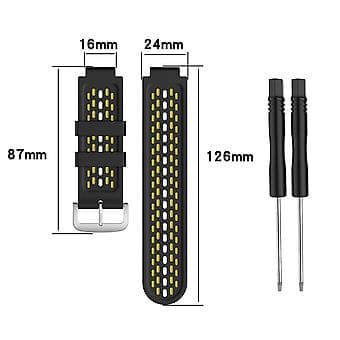 Til Garmin Approach S2 / S4 Silikon Urrem (Sort Gul)
