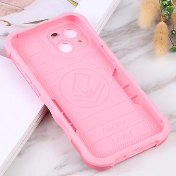 Halkskyddande Armor-fodral för iPhone 14 Plus (Rosa)