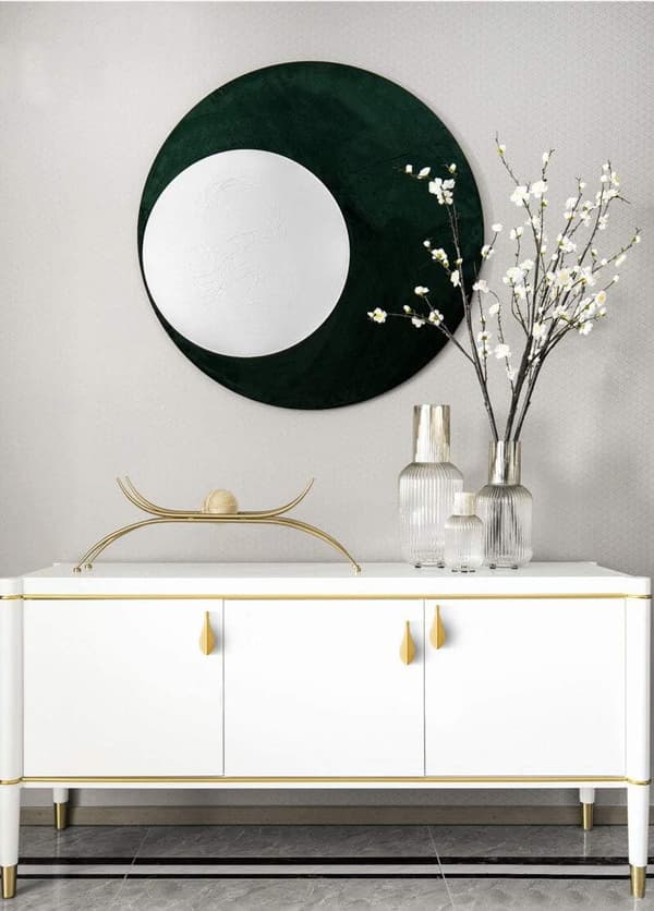 Set med 6 dørhåndtak i gullblad - Art Deco-stil - 2 hull