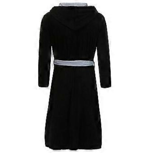 Miesten hupullinen fleece kylpytakki (4XL Musta)