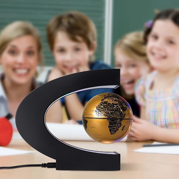 Nior Flytende Jordklode med C-formede Fargerike LED-lys, Anti-Gra