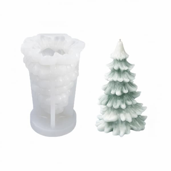 Silikon juletrelysform, DIY duftlys og gavedekorasjoner, eviggrønt juletre
