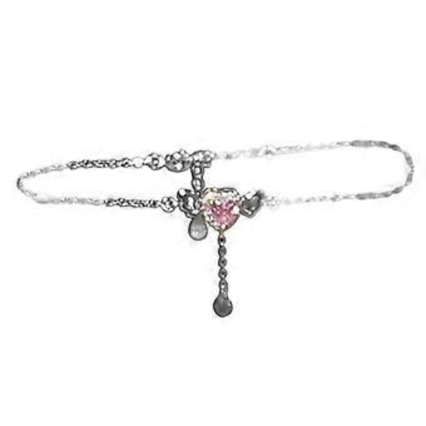 Modern Geometrisk Armband Elegant Silverfärg Armbands Prydnad För Flickor Med Dubbla Lagerdesigner (rosa diamant hjärta)