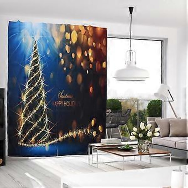 Julgardin 3D Digitaltryck God Jul Utomhusgardin för Utomhusveranda Balkong Juldekoration 170x200cm Jul 10