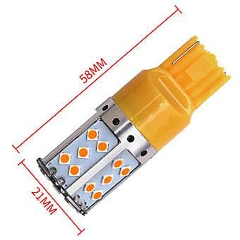 2 stk. Bil LED Blinklys, Anti-Strobe Modificeret Dobbelt Blinkpære (Gul)