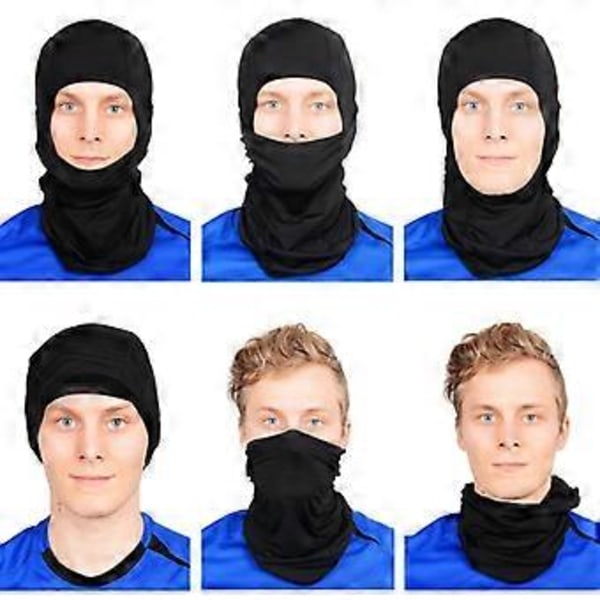 Motorsykkel Lue Hodeplagg Sykkel Balaclava Tynn Lue Hodeplagg Slitesterk Høy kvalitet Sykkelmaske (Svart)