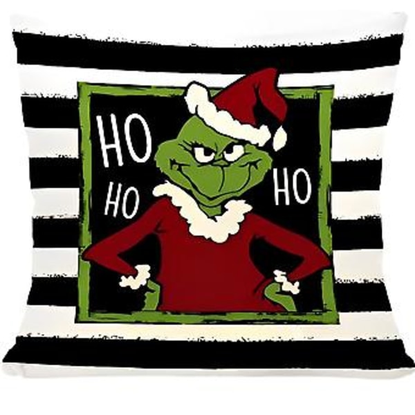 1/4 st 18\" God Jul Grinchen Kuddfodral Dekorationskudde Soffa Hem Jul Dekoration (1 st D)