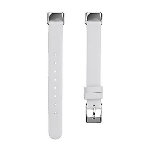 Lærreim for Fitbit Luxe S (Hvit)