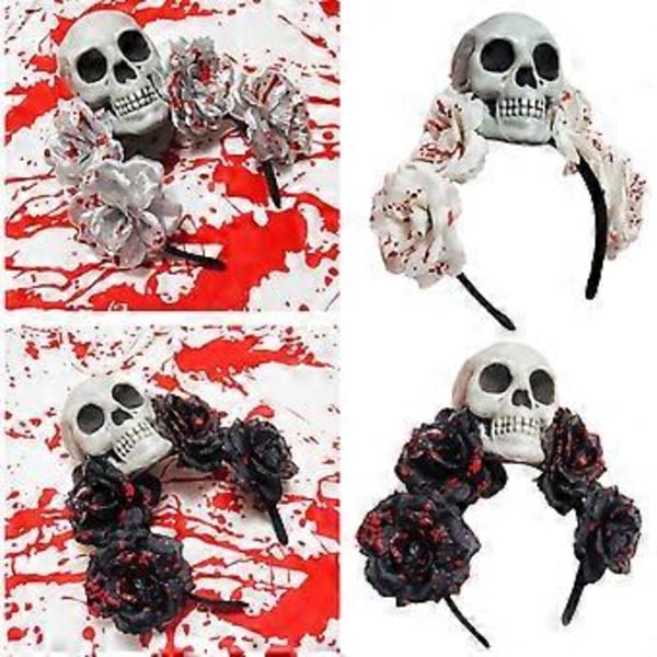 Halloween Brud Djävul Spets Hårband Mörkt Blod för Karnevalsfest Handgjord Gotisk Fest Kostym Djävul Huvudbonad Guld (Guld)