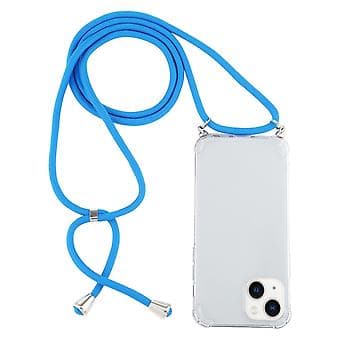 TPU-etui med snor for iPhone 15 Plus (Blå)
