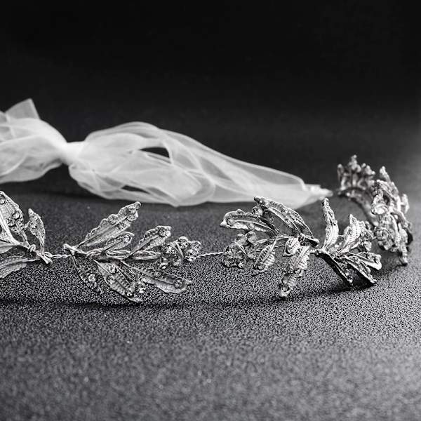 Brudkrona bröllopshår strass legering blad accessoar