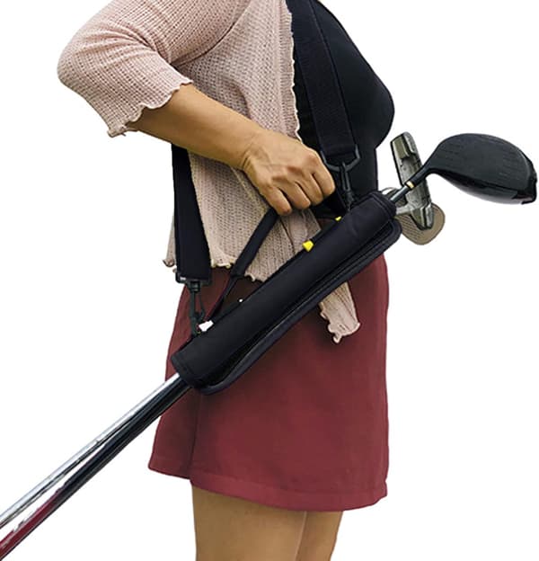 (sort) Bærbar golfbag med håndtag Letvægts golfkøllebærepose Skuldertaske til golftræning