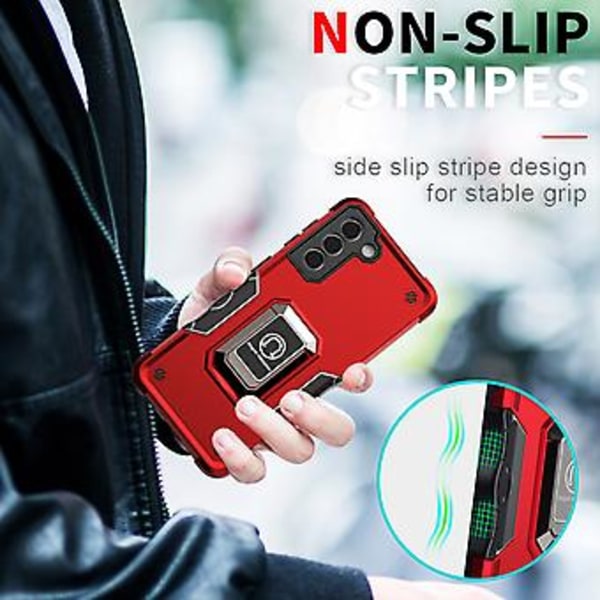 Ringholder-etui med sklisikkert grep for Samsung Galaxy S21 5G (Rosa)