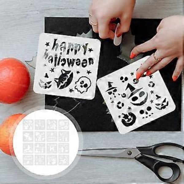 16 kpl askartelupiirustusmallineita koristeellisia Halloween-mallineita kotitalouksien tulostusmallineita