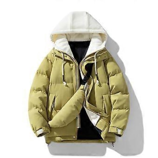 Todelt hettejakke i bomull, vinter, tykk, bomullsbekledning, allsidig varm toppjakke med pose (lys grønn, 2XL)