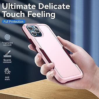 PC + TPU Stötskyddande Skal för iPhone 13 Pro (Rosa)