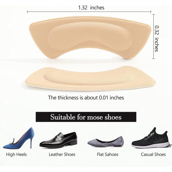 Heel inserts for women and men, 6 pairs of self-adhesive foot pro