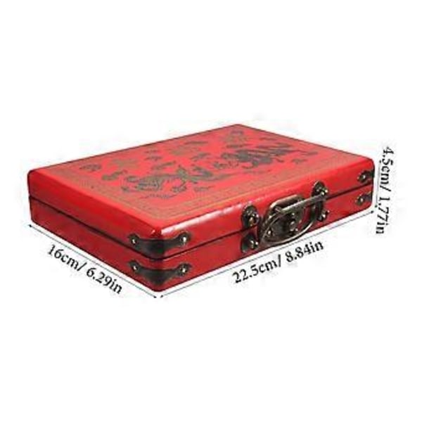 Puinen Mahjong-laatikko Retro Mahjong -kotelo Kannettava Mahjong-laatikko Mahjong-pakkauslahjapakkaus
