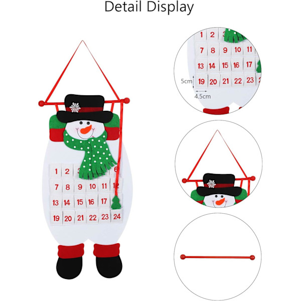 Julkalender för barn nedräkning tomte återanvändbar