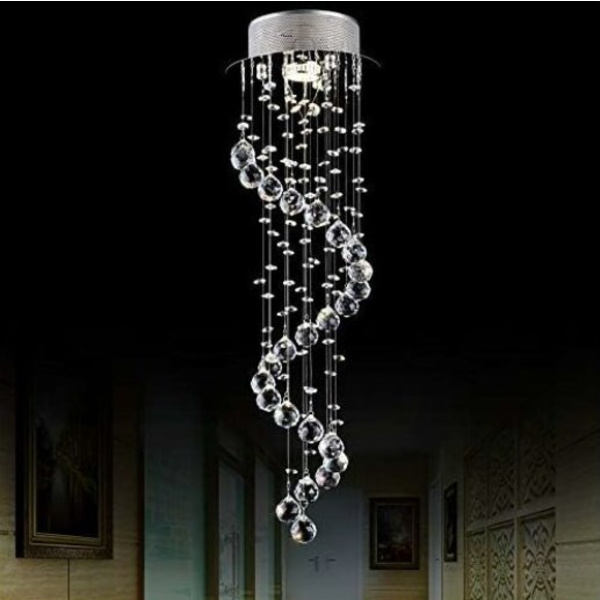 Moderne LED-lysekroner i taket Spiral Ball Raindrop K9 Crys