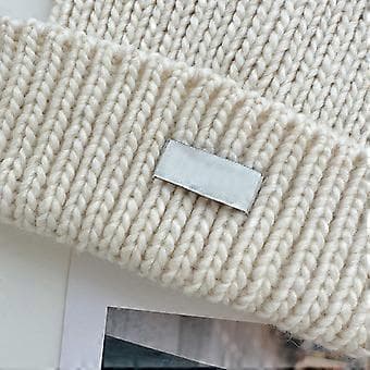 Kattöron Mönster Mössa Pälsig Stickad Mössa Mjuk Varm Vinter Höst Mössa med Bokstav Dam Stilfull Accessoar Grå( Grå)