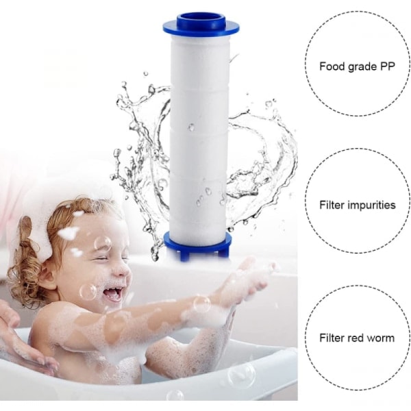 9,5 cm 8-pack Pp bomullsfilter, Turbo Duschhuvud Fil