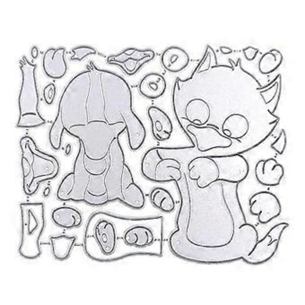 Fox Dog Metal Skæreforme Embossing Skabelon Metal Stenciler Scrapbooking Kort (HQ1075)