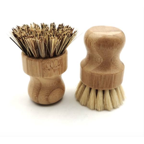Bambuborste för diskning, 2-pack Palmdiskborste, Naturlig