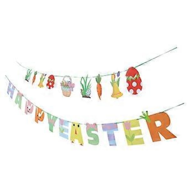 1 Set Påsk Festliga Banners Party Hängande Banners Flaggor Pappersgirlanger
