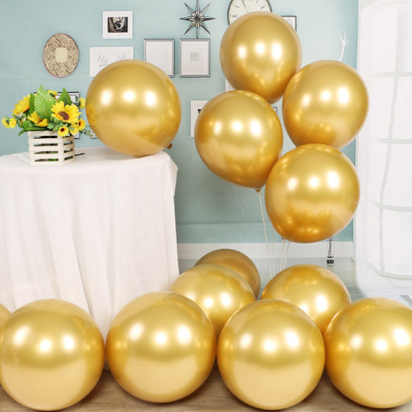 Sett med 50 stk gullballonger, egnet for bursdag, bryllup, fest