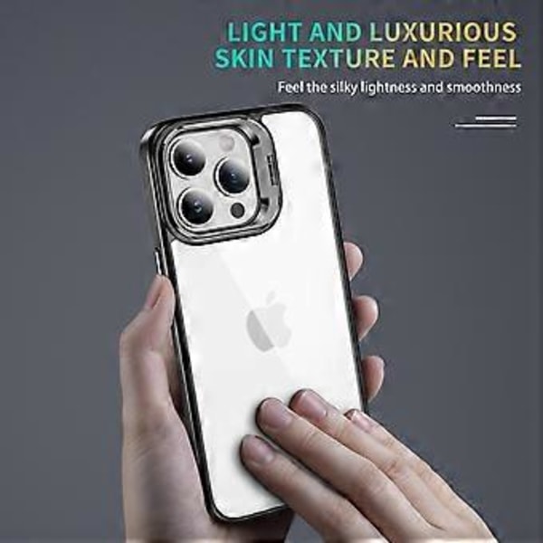 Til iPhone 14 Pro Etui Linsramme Støttefod TPU+Akryl Telefon Cover (Style A)