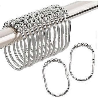 Duschdraperiringar, Duschdraperikrokar Rostfria Metallbreda Duschdraperiringar Krokar Polerad Krom, Set om 12