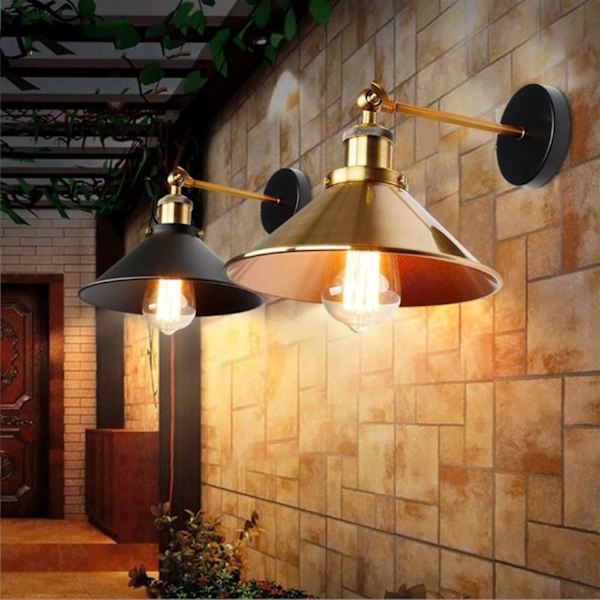 Industriel Retro Væglampe, Foldbar Bronze Væglampe, Moderne In