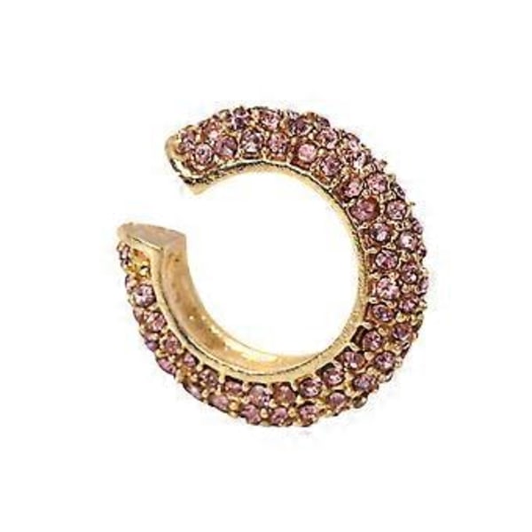 Legering Øreklips Rhinestone Smukke Dekorative C Form Moderne Øreringe til Kvinder (Pink)( Pink)