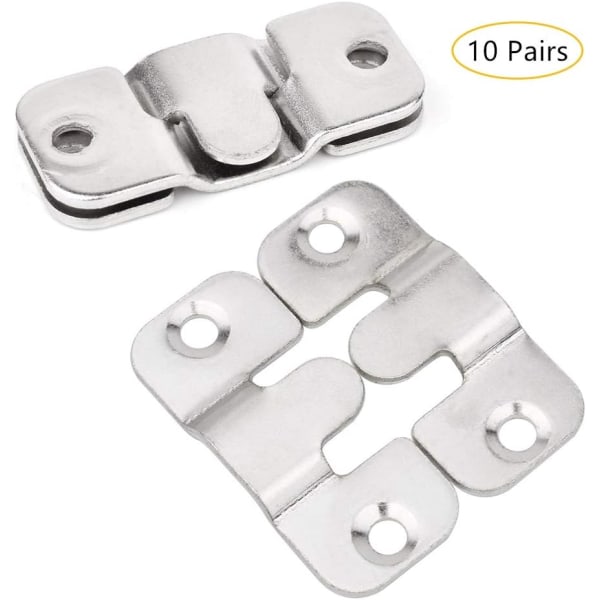 (10 Pairs，S)Picture Frame Hook,Furniture Connector Flush Mou