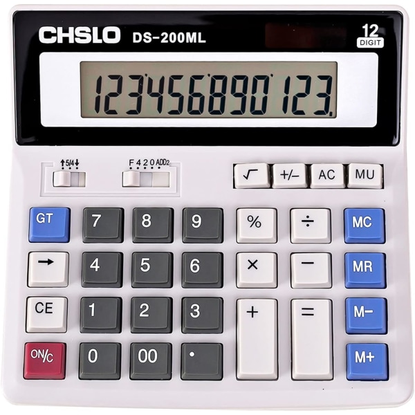 Skrivebordslommeregner, 12-cifret Jumbo Basic Desktop Accounting Simpl