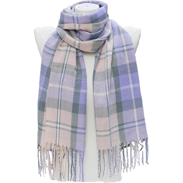 Dam Scarf Lång Sjal Vinter Tjock Varm Stickad Stor Rutig Scarf