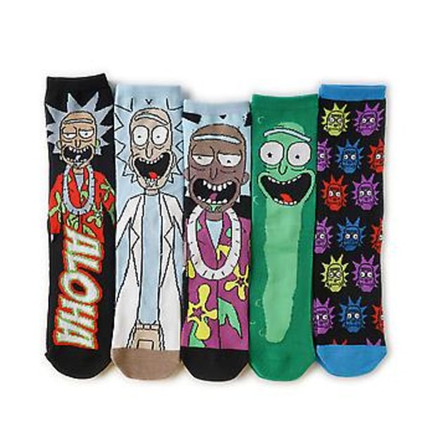 Mænd Kvinder Anime Rick And Morty Bomuldsstrømper Sjove Tegneserie Nyhed Strømper Julegave (B)