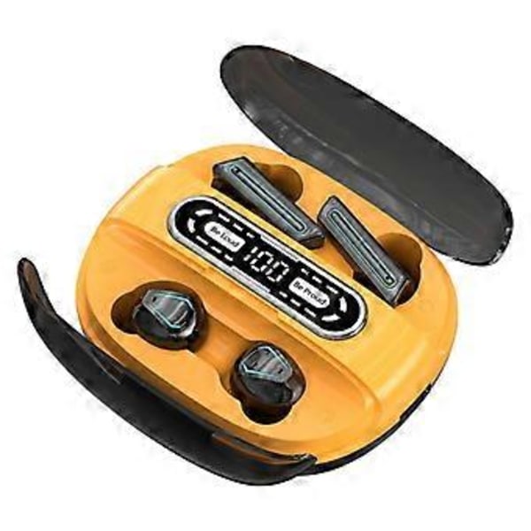 Bluetooth-kuulokemikrofoni, parimalli, neljä osaa, kaksi paria, kosketusnäyttö, langattomat, urheiluun, vedenpitävät (oranssi)