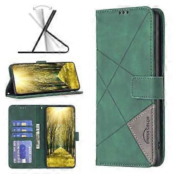 BINFEN COLOR BF05 Fodral Stativ Plånbok PU Läder Geometrisk Telefonfodral för Infinix Note 40 (Stil B)