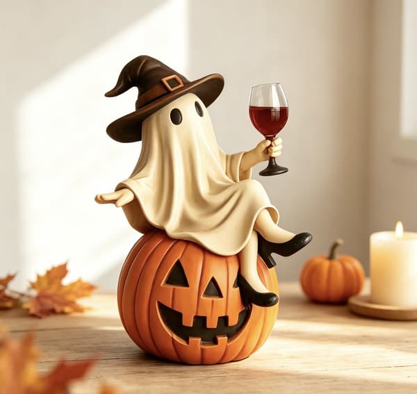 Halloween harpiks spøgelsesfigur, pynt med et glas