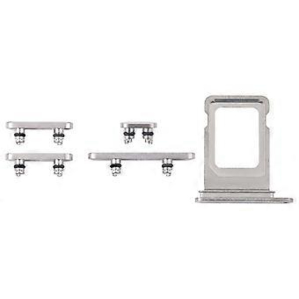 Original SIM + SIM-kortshållare + Sidoknappar (Vit) för iPhone 16 Pro
