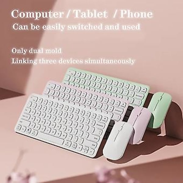 B087 2.4G Trådlöst Tangentbord och Mus Tangentbord Mus Set Vit