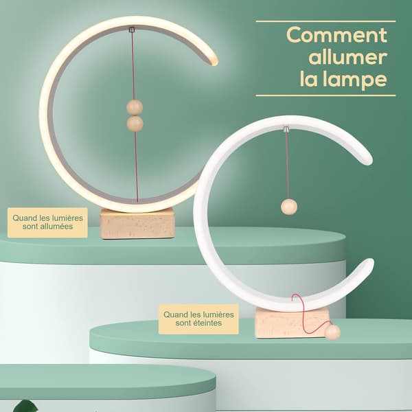 Moderne skrivebordslampe, magnetisk kuglekontaktstyret LED-sengelampe