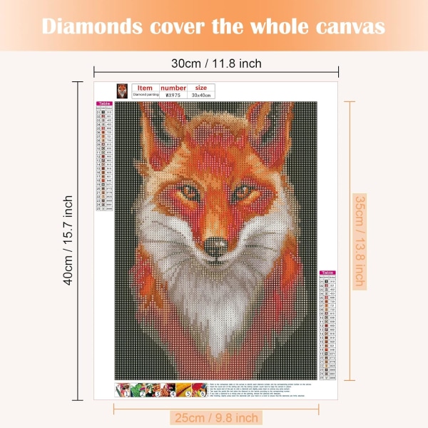 30 x 40 cm DIY 5D Diamond Painting Fox C